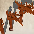 Tang style bucket arch wood for corner section stigma section 3d model