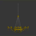 Elegant Golden Chandelier With Crystal Accents Hanging In Modern Interior