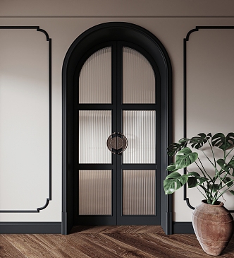 French double-door arch 3d model