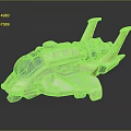 Detailed Futuristic Spacecraft Model With Aerodynamic Design Cockpit And Thrusters