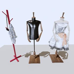 Modern Half-body Model Three Model Veil Skirt Hanger 3d model