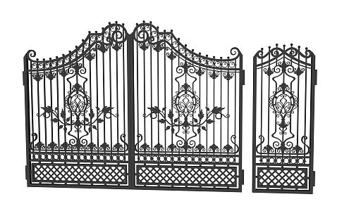 European gate garden gate wrought iron gate 3d model