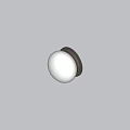 Minimalist White Globe Wall Lamp With Brass Base On Gray Textured Wall