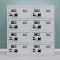 Multiple Electronic Lockers With Digital Screens For Public Storage Use 3d model