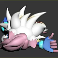 Vibrant 3D Game Movie Character With Pink Blue Hair Star Accessory And Outstretched Hand