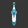 Advanced Military Submarine Weapon With Blue And White Design And Missile System Equipment