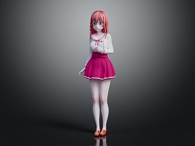 Modern Game Character Cartoon Beauty Animation Beauty Animation Beauty Cartoon Girl 3d model