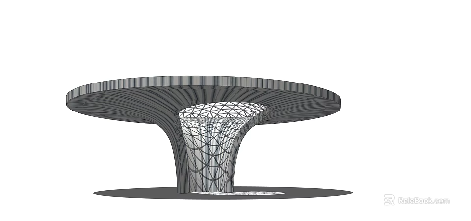 Modern Architectural Column Design With Intricate Geometric Structure And Circular Platform 3d model