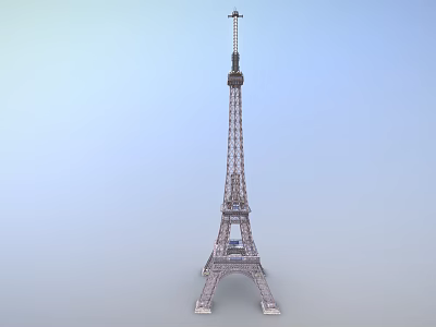 Eiffel Tower Iconic Metal Lattice Structure With Tall Spire And Four Base Legs 3d model