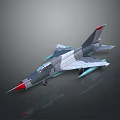 Sleek Detailed 3D Rendered Fighter Jet Model With Gray White Red Colors And Red Nose