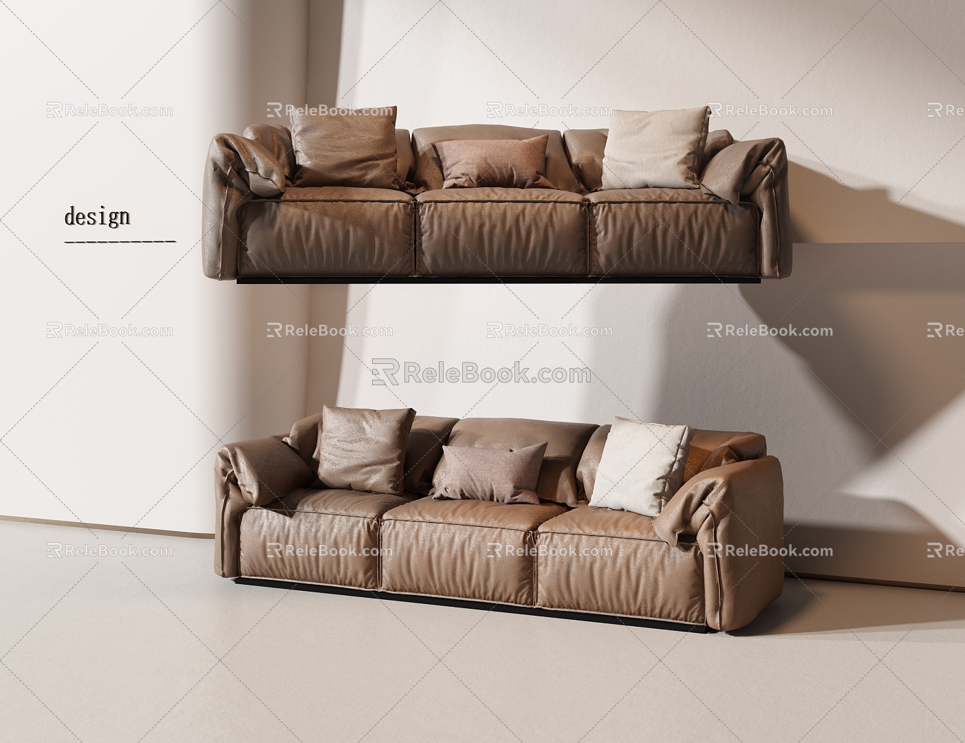 Leather Sofa 3d model