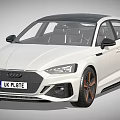 White Audi Sports Car With UK Plate Black Roof And Orange Wheels