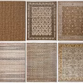 Square Rugs With Various Patterns And Neutral Tones For Home Decor 3d model