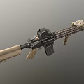 Tactical Military Style Rifle With Scope Rail System Magazine And Grip For Combat Use