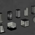 Elegant Modern Artistic Lighting Collection With Various Geometric Shapes Metal Frames And Textured Shades