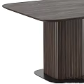 Modern Dark Wood Table With Fluted Column Base And Smooth Surface Top 3d model