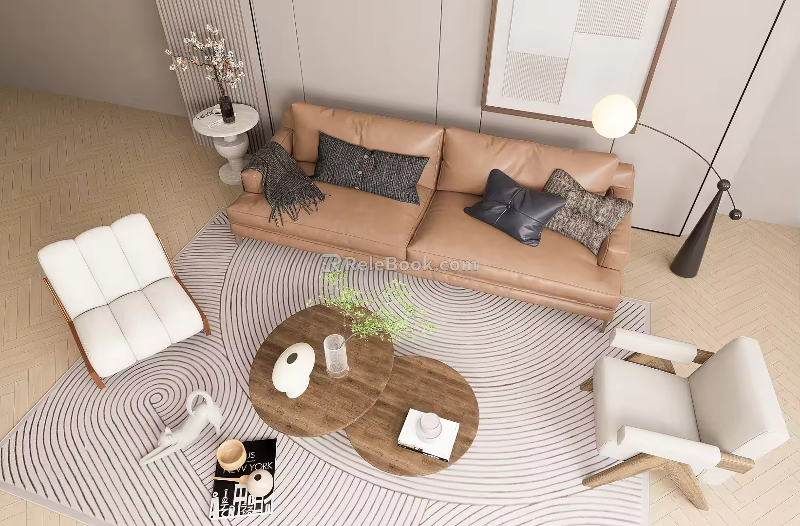 Modern style leisure sofa combination 3d model