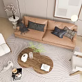 Modern style leisure sofa combination 3d model