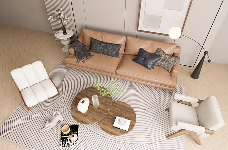 Modern style leisure sofa combination 3d model