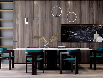 Modern Dining Table and Chair Combination Simple 3d model