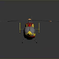 Red And Yellow Helicopter Model with Aerospace Inspired Design for Space Exploration 3d model