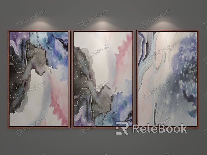 Modern abstract painting decorative wall chart model