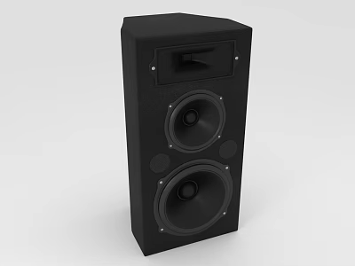 Black Floor Standing Electronic Audio Speaker With Dual Woofers For Clear Sound 3d model