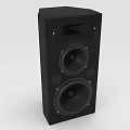 Black Floor Standing Electronic Audio Speaker With Dual Woofers For Clear Sound