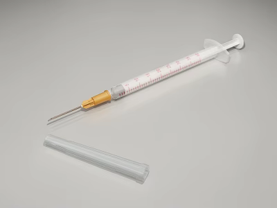 High Quality Medical Syringe With Graduated Scale And Transparent Protective Cap 3d model