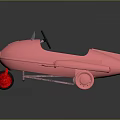 Red Toy Racing Car with Black Steering Wheel and Transparent Windshield on Dark Reflective Surface