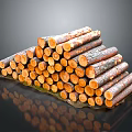 Natural Wooden Logs Neatly Stacked With Smooth Cut Ends And Rustic Appearance