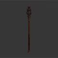 Intricately Carved Brown Architectural Column With Decorative Top And Base Structure