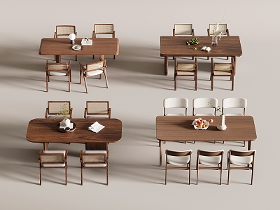 Dining table and chair 3d model