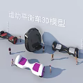 Sport Hoverboard 3D Models With Various Designs And Human Figures 3d model
