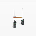 Two Black Walkie Talkies With Antennas LCD Screens And Control Buttons