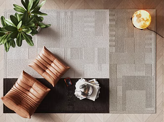 Modern Decorative Ornaments Lazy Sofa Square Carpet 3d model