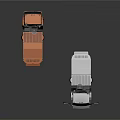 Orange And White Utility Trucks With Open Doors And Commercial Features
