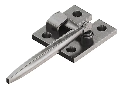 Sturdy Metal Latch With Square Base And Mounting Holes For Door Hardware 3d model