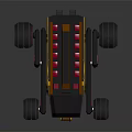 Futuristic Concept Car with Large Tires Red Seats and Open Structure Design