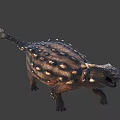Realistic Prehistoric Ankylosaurus Dinosaur With Armored Body Brown Spots And Open Mouth