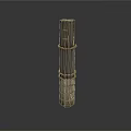 Industrial Cylindrical Column Equipment With Segmented Ring Metal Wood Design