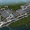 Large Scale Modern Industrial Factory Complex With Multiple Buildings And Greenery 3d model