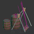 weapon arsenal weapon rack lance sword meteor hammer shield iron sword cold weapon arsenal 3d model