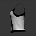 White Tank Top With Black Trim Sleeveless Design For Daily Wear