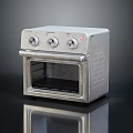 Silver Stainless Steel Countertop Oven With Glass Door And Control Knobs 3d model