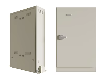 Industrial Electrical Control Cabinet With Ventilation Vents And Lockable Door Panel 3d model