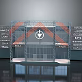 Exhibition Stand Structural Equipment With Metal Frame Glass Panels And Display Screens