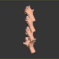 Modern hand gestures Various gestures Palm 3d model