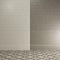 Wall Tiles With Horizontal Line Light And Hexagonal Dark Textures And Decorative Floor Pattern 3d model