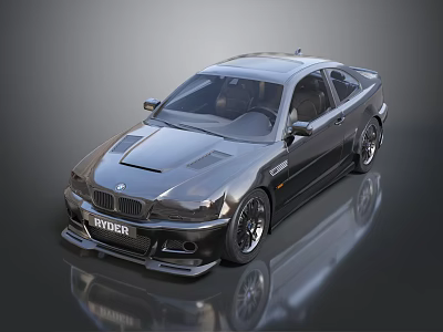 Black BMW Two Door Coupe With Sporty Design Sleek Body And Alloy Wheels 3d model